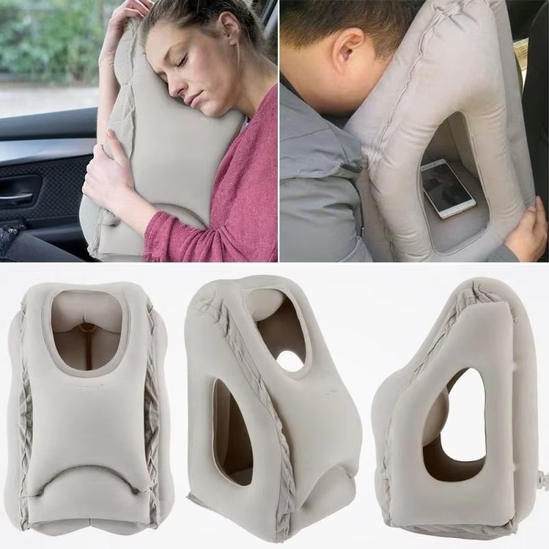 Anti Snore Contour Pillow - Upgraded Inflatable Air Cushion Travel Pillow