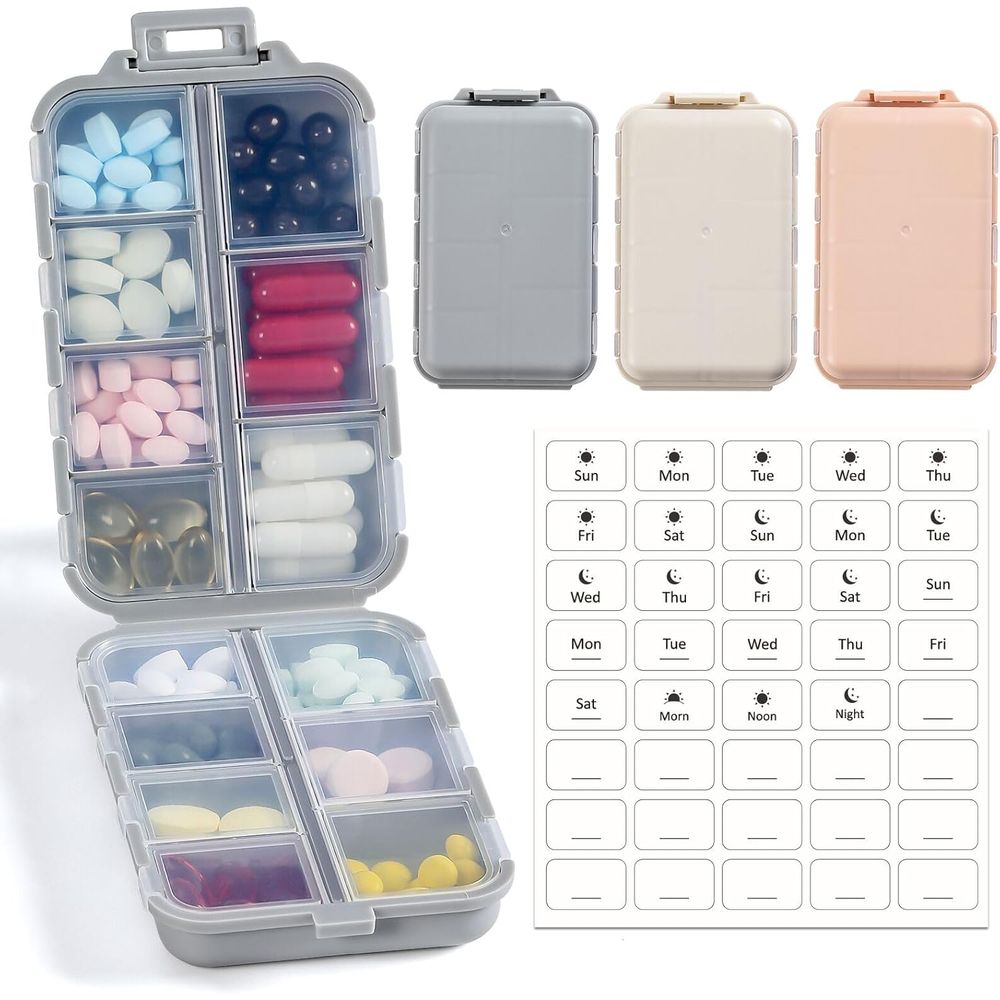Storage & Organization - 3-Pack Travel Pill Organizer with Daily