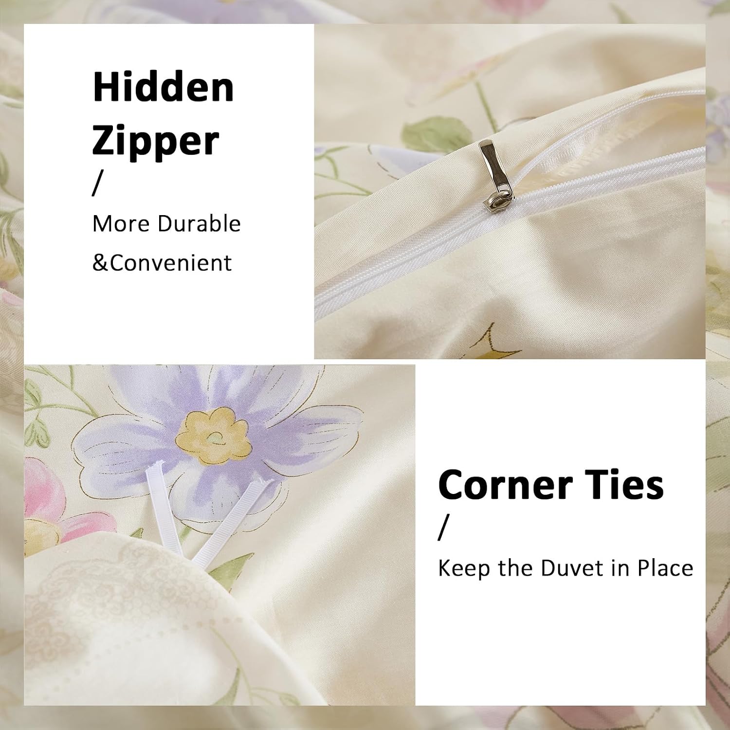 Floral Duvet Cover Queen/King  - Aesthetic Floral Duvet Cover recension och pris