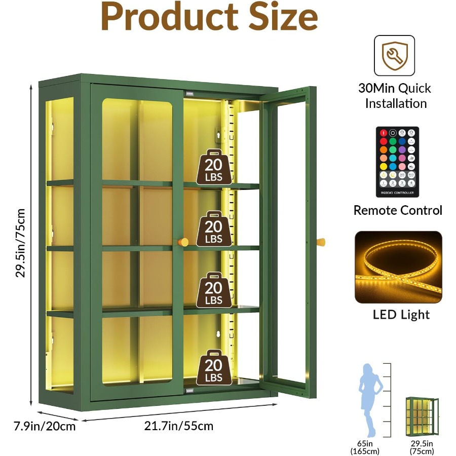 Metal wall display storage cab - Storage & Organization recension och pris