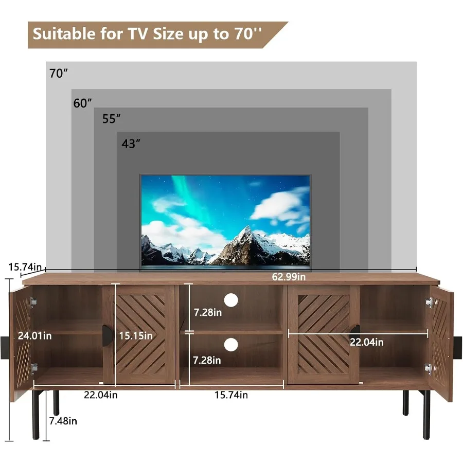 63 TV Stand for Living Room, E - Storage & Organization recension och pris