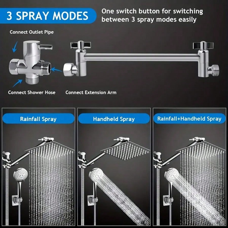 High-Pressure Rainfall Shower  - High Pressure Shower Head Handheld recension och pris