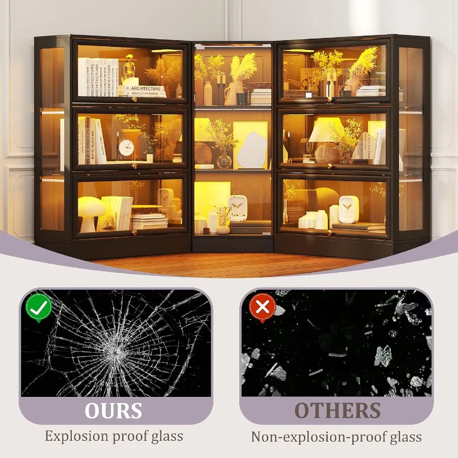 Corner display cabinet with gl - Lighting recension och pris