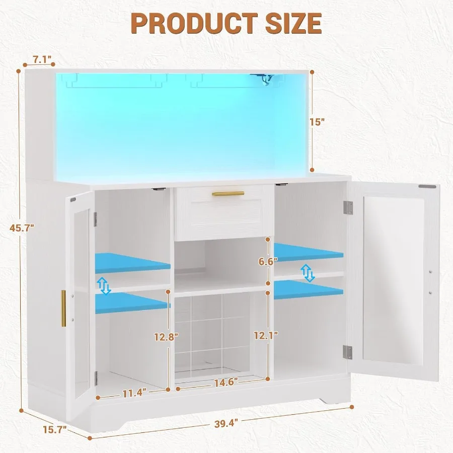 Coffee Bar Cabinet with RGB LE - Storage & Organization recension och pris