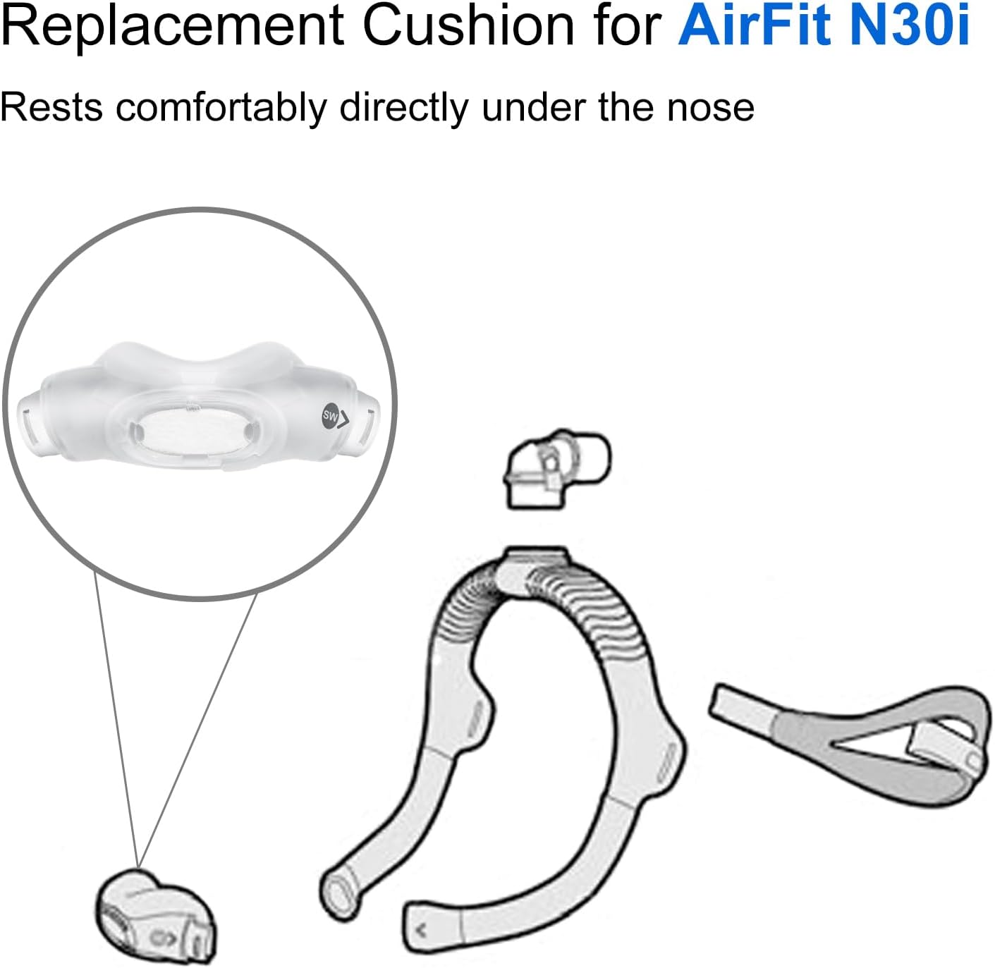 Airfit N30i Replacement Nasal  - Anti Snore Contour Pillow recension och pris