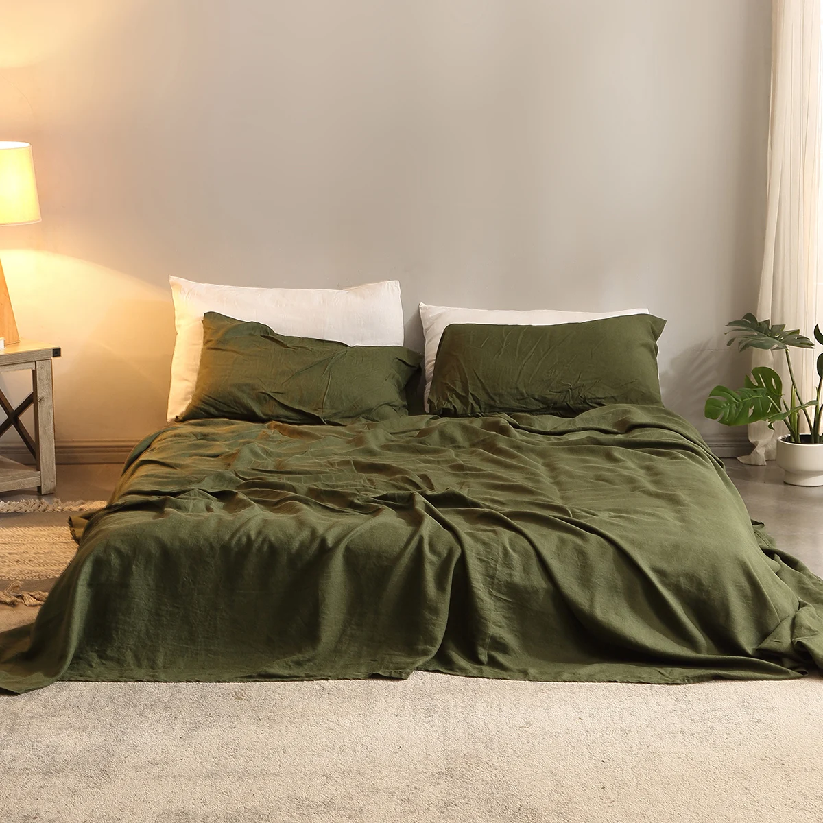 Bed Sheet Set 4 Piece 100% Pur - Fitted Bed Sheets Deep Pocket recension och pris