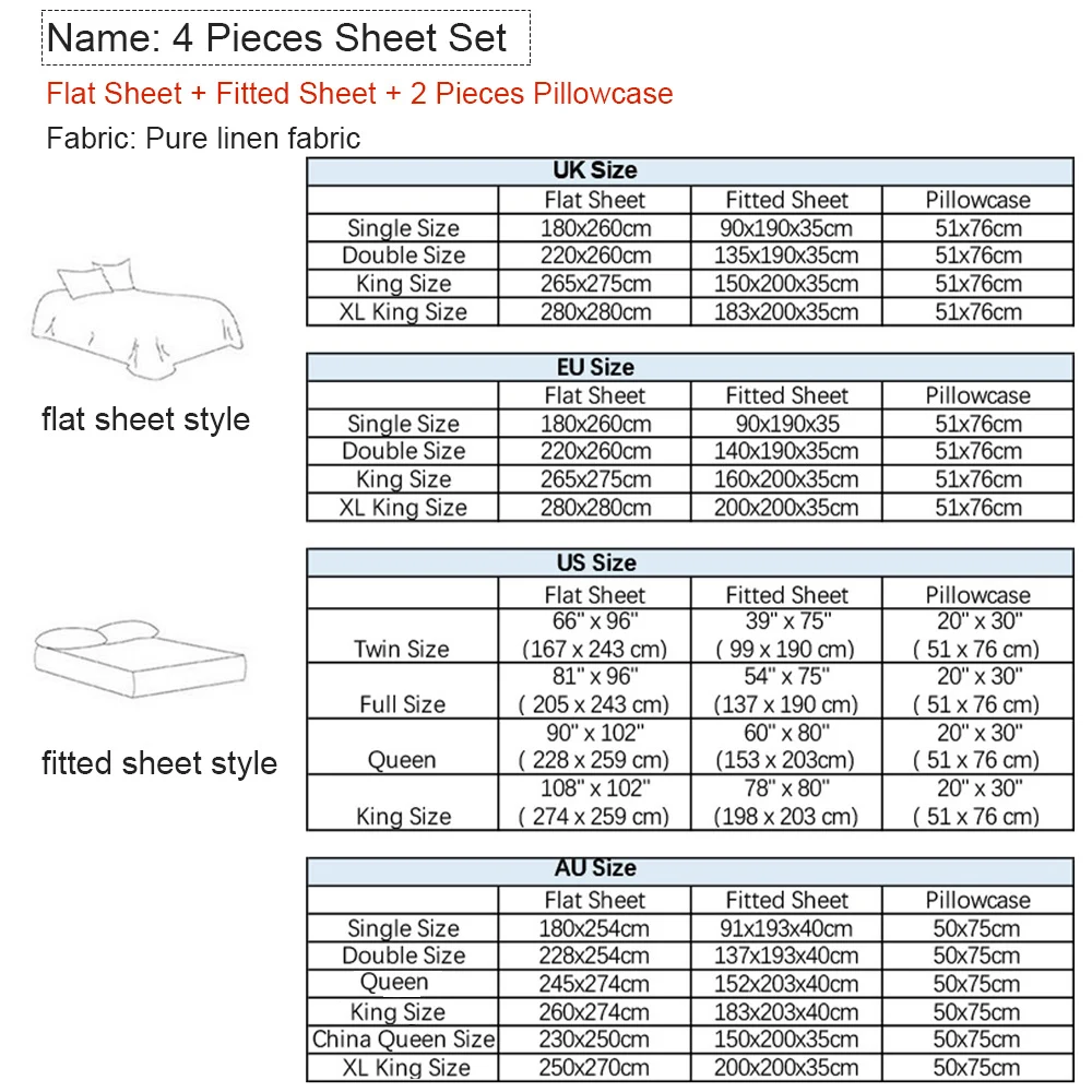 Bed Sheet Set 4 Piece 100% Pur - Fitted Bed Sheets Deep Pocket recension och pris
