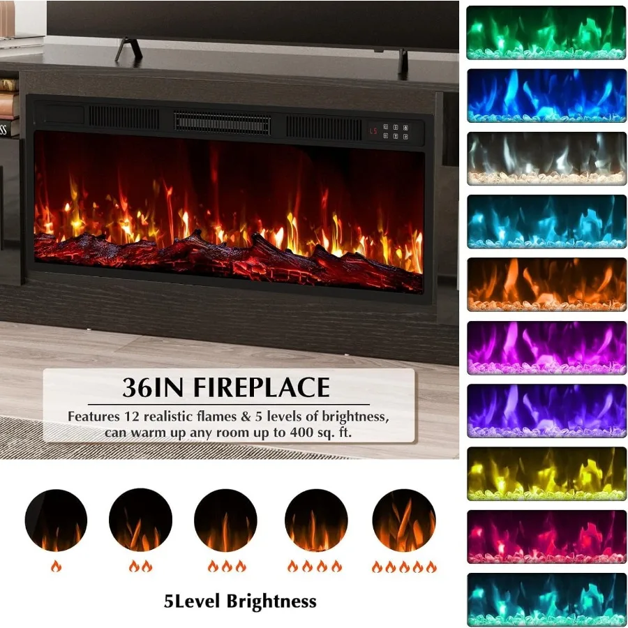Living room TV stand with fire - Storage & Organization recension och pris